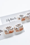 Cinnamon Roll Stud Earrings