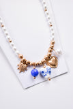 Blue Pearl Charm Necklace