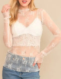 White Lace Mesh Top
