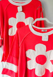 Patched Coral Top