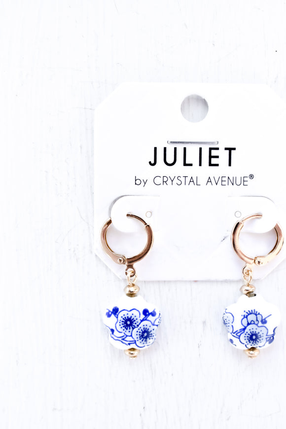 Floral Huggie Hoops