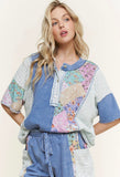 Denim Floral Top