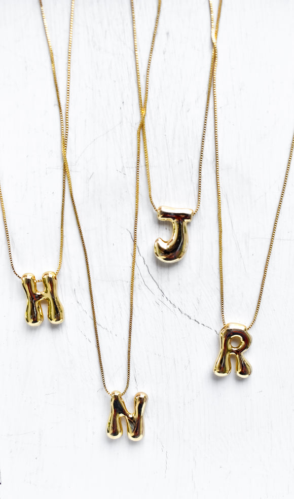 Bubble Initial Necklace