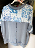 Denim Floral Patchwork Top