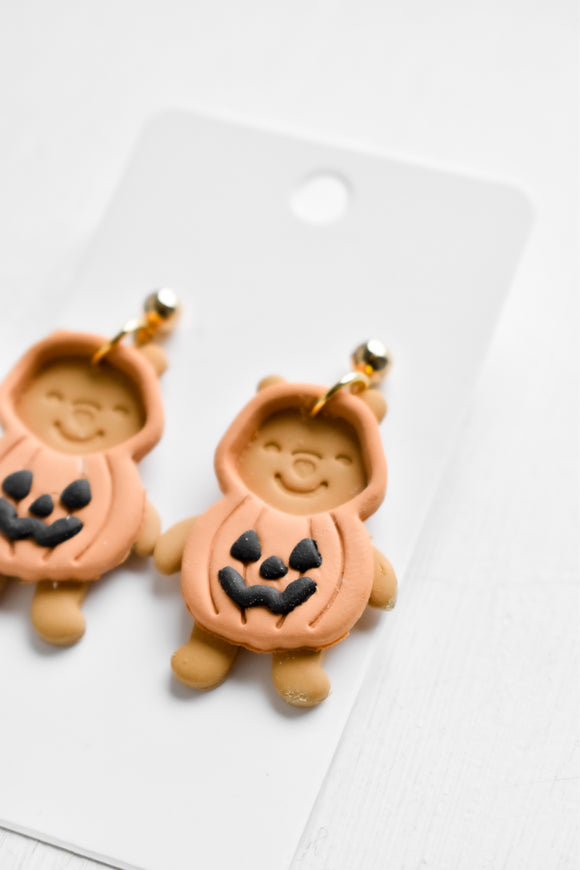 Pumpkin Bear Earrings