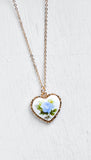 Blue Rose Pendant Necklace
