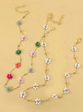 Beaded Flower Charm Necklace