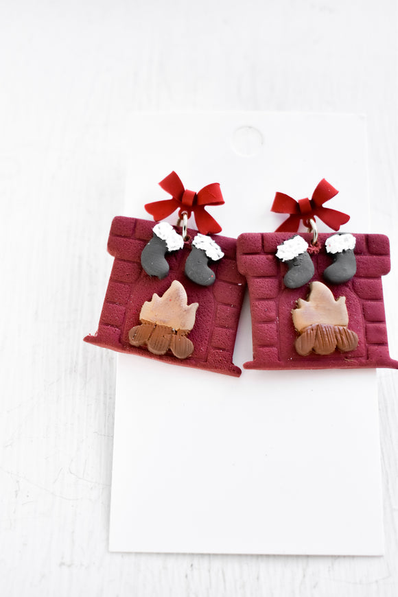 Christmas Fireplace Earrings