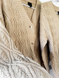Taupe Cable Knit Cardigan