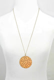 Wooden Floral Pendant Necklace