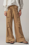 Khaki Knit Wide Leg Pants