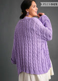 Lovely Lilac Cable Knit Cardigan