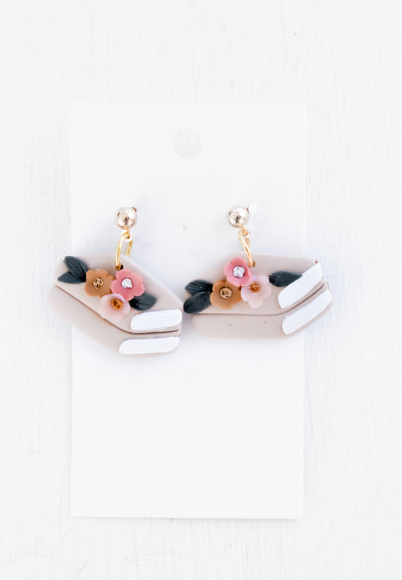 Floral Books Earrings