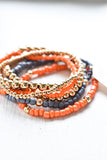 Orange Beaded Bracelet Set