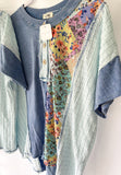 Denim Floral Top