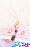Sea Glass Teardrop Necklace Set