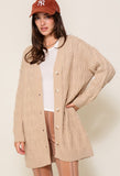 Taupe Cable Knit Cardigan