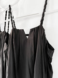 Black Pleated Midi Dress