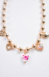 Floral Heart Charm Necklace
