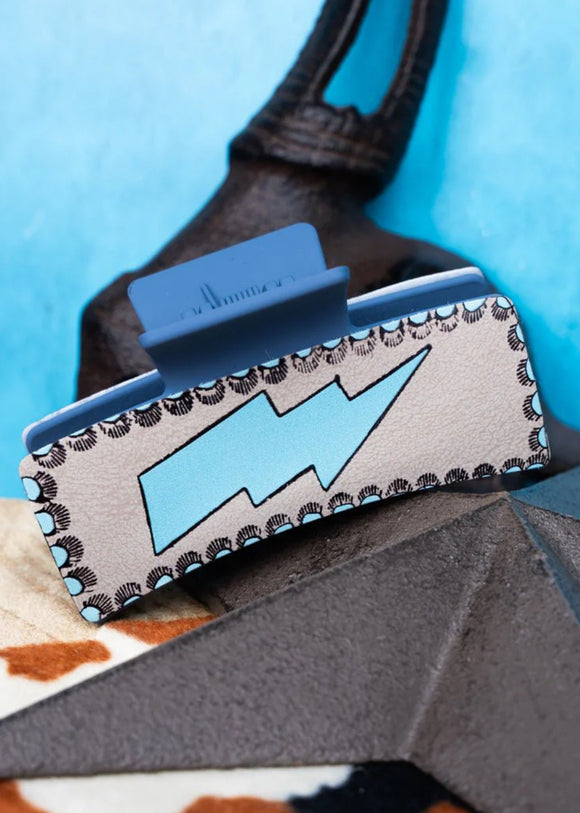 Blue Lightening Claw Clip