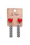 Checkered Heart Earrings