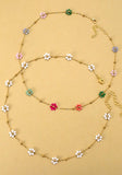 Beaded Flower Charm Necklace