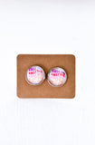 Glass Stud Earrings