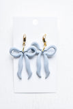 Blue Bow Earrings
