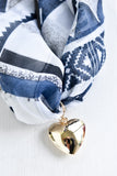 Blue Heart Scarf Necklace