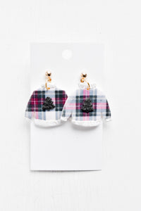 Plaid Sweater Earrings