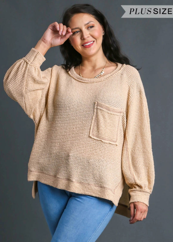 Cozy Waffle Knit Top