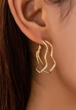 Wavy Gold Hoops