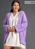 Lovely Lilac Cable Knit Cardigan