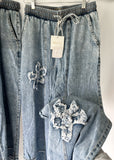 Denim Flower Bottoms