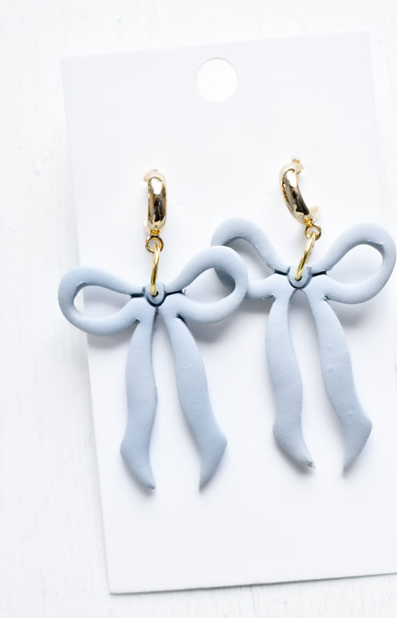 Blue Bow Earrings