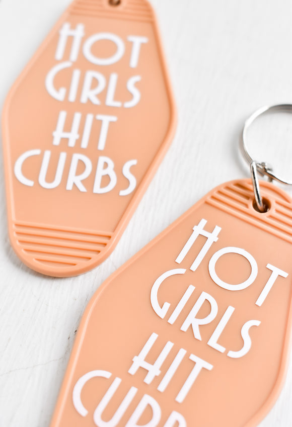 Hot Girls Hit Curbs Keychain