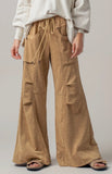 Khaki Knit Wide Leg Pants