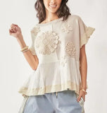 Patched Ruffle Top