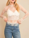 White Lace Mesh Top