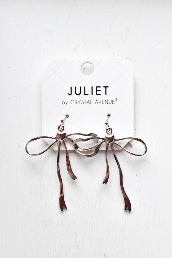 Silver Bow Earrings