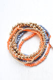 Orange Beaded Bracelet Set