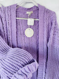 Lovely Lilac Cable Knit Cardigan