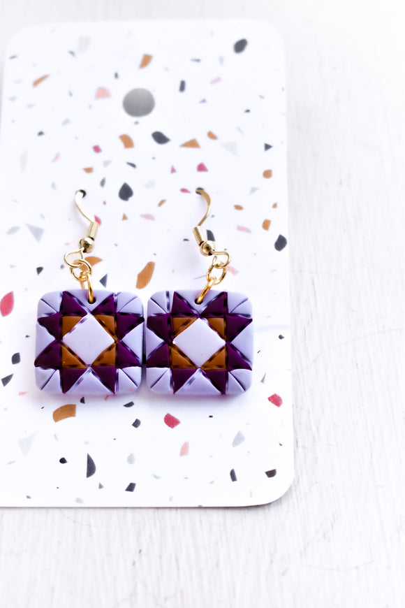 Quilt Block Dangle Earrings