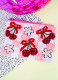 Checkered Cherries Coin Purse