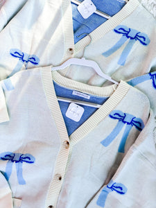 Blue Bow Cardigan