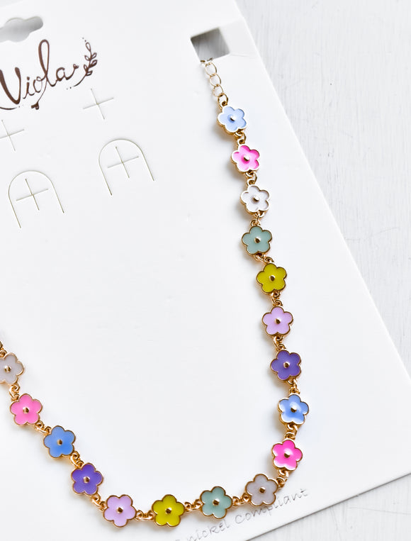 Pastel Flower Necklace