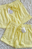 Yellow Waffle Knit Shorts