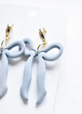 Blue Bow Earrings