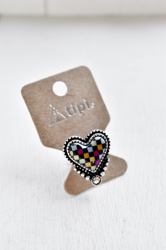 Check Heart Cuff Ring