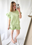 Sage Floral Shorts Set